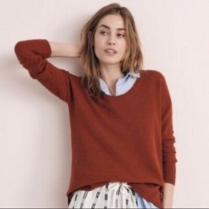 MADEWELL CHRONICLE TEXTURE STITCH SWEATER RUST MED